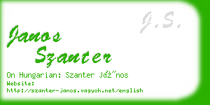 janos szanter business card